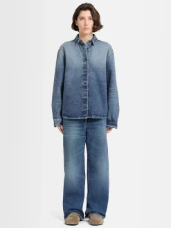 Overshirt Luce in denim stonewash