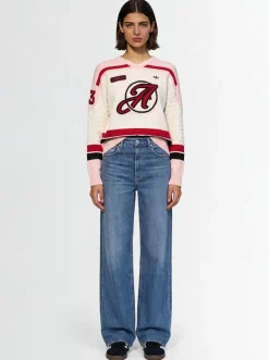 Oversize knit jersey sports top