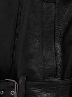 Oversize leather biker jacket