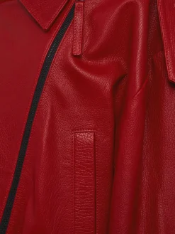 Oversize leather biker jacket