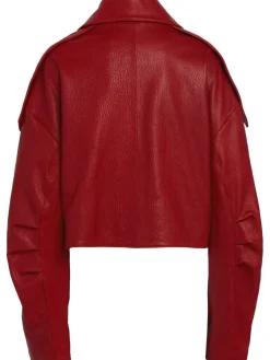 Oversize leather biker jacket