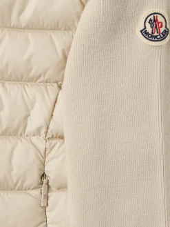 Padded wool zip-up cardigan