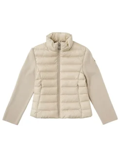 Padded wool zip-up cardigan