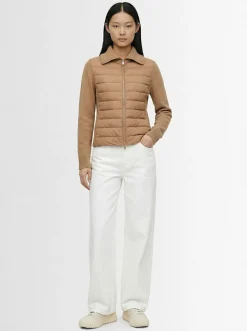 Padded wool zip-up cardigan jacket