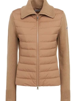 Padded wool zip-up cardigan jacket