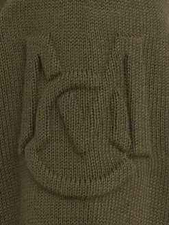 Padded zip-up cotton blend down cardigan