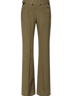 Pantaloni a gamba larga in seta crepe de chine