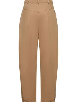 Pantaloni balloon fit in gabardina di cotone