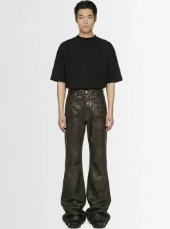 Pantaloni bootcut Bolan in denim di cotone bronzo