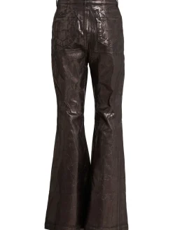 Pantaloni bootcut Bolan in denim di cotone bronzo