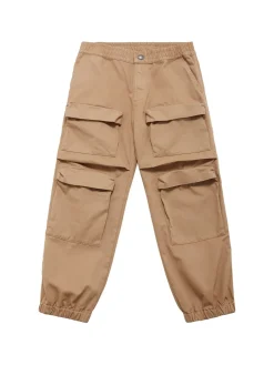 Pantaloni cargo in gabardina di cotone