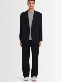 Pantaloni chino ampi in twill di lana