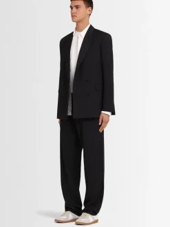 Pantaloni chino ampi in twill di lana