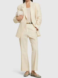 Pantaloni cropped Credo in lino e cotone