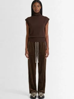 Pantaloni Dietrich in velluto con coulisse