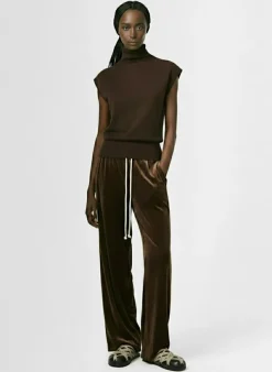 Pantaloni Dietrich in velluto con coulisse