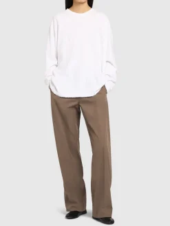 Pantaloni dritti Alfidis in gabardina di cotone