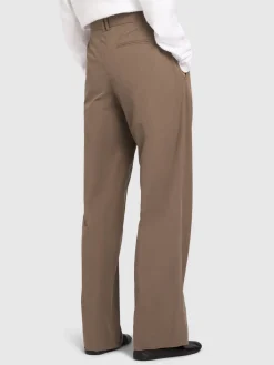 Pantaloni dritti Alfidis in gabardina di cotone