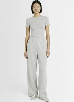 Pantaloni dritti in felpa di misto cotone