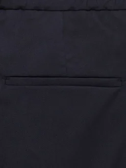 Pantaloni dritti in twill di lana con pinces
