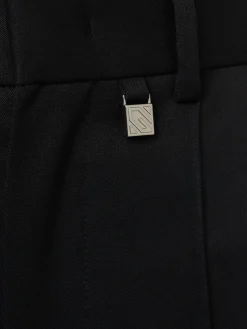 Pantaloni dritti sartoriali vita alta in lana