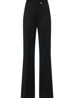Pantaloni dritti sartoriali vita alta in lana