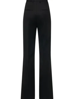 Pantaloni dritti sartoriali vita alta in lana