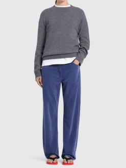 Pantaloni dritti Tarley in cotone millerighe