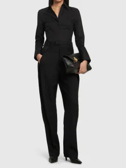 Pantaloni dritti vita alta
