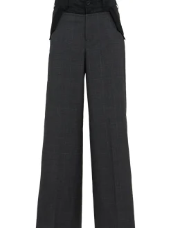 Pantaloni gamba ampia check