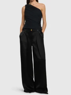 Pantaloni gamba ampia con doppia pince