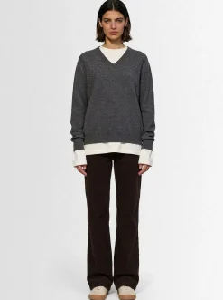 Pantaloni gamba ampia Eglitta in cotone millerighe