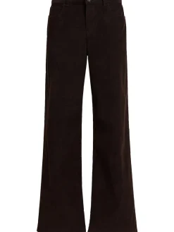 Pantaloni gamba ampia Eglitta in cotone millerighe