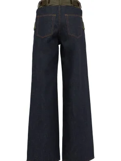 Pantaloni gamba ampia in denim