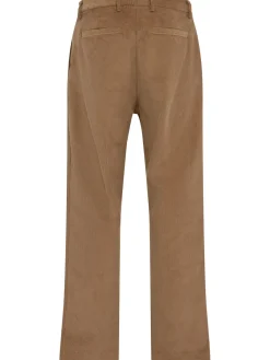 Pantaloni gamba dritta in misto cotone a costine