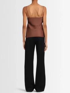 Pantaloni gamba dritta Malika in twill di lana