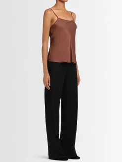 Pantaloni gamba dritta Malika in twill di lana