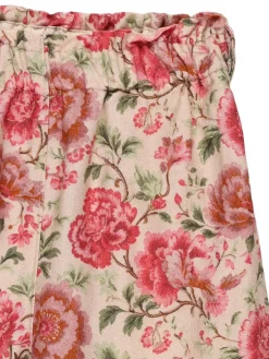 Pantaloni in cotone stampa floreale