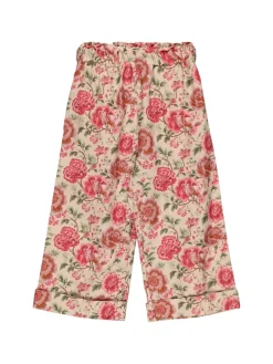 Pantaloni in cotone stampa floreale