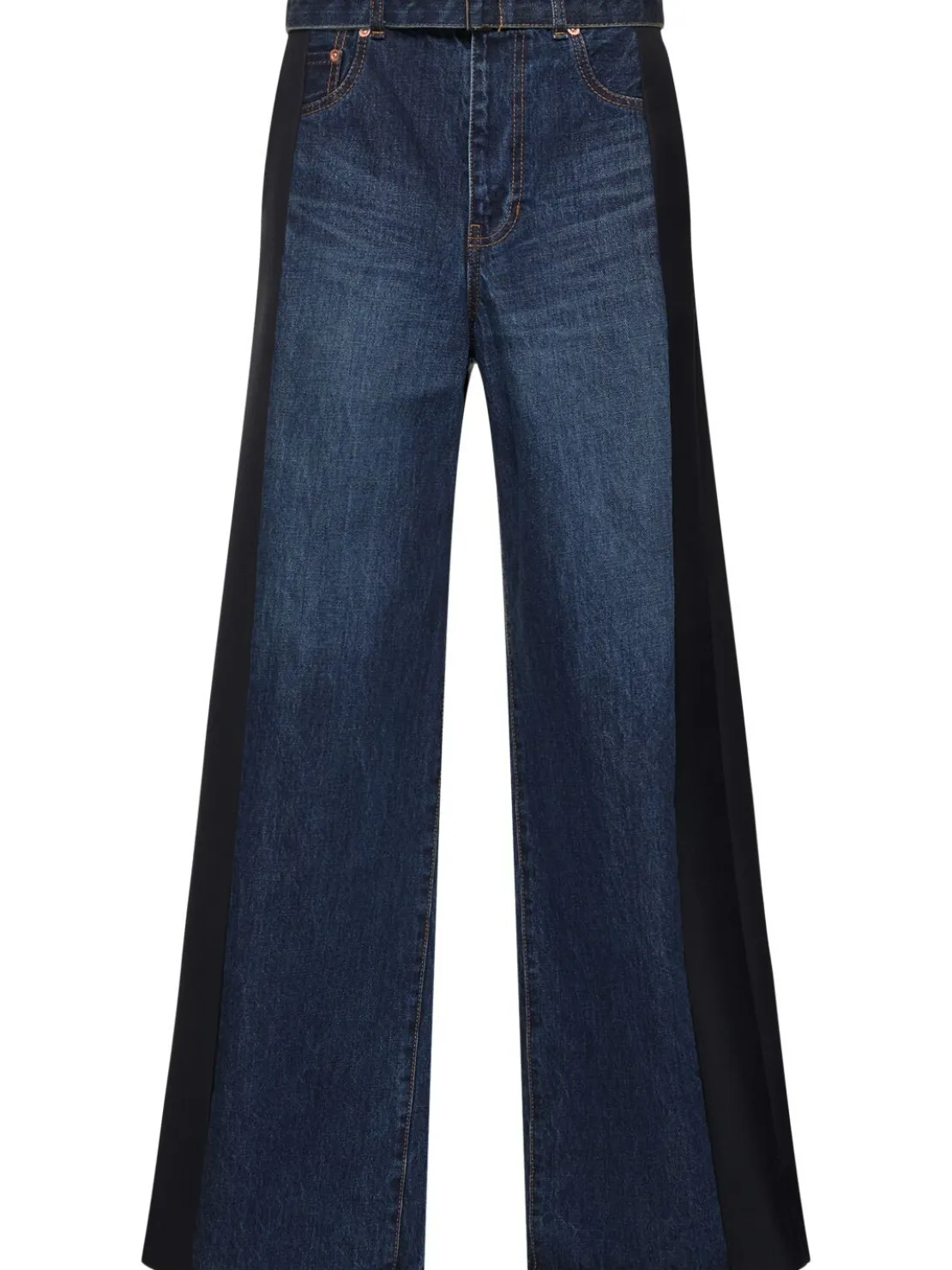 Pantaloni in denim e tessuto