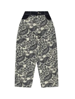 Pantaloni in drill di cotone stampato