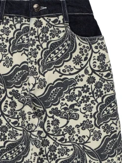 Pantaloni in drill di cotone stampato
