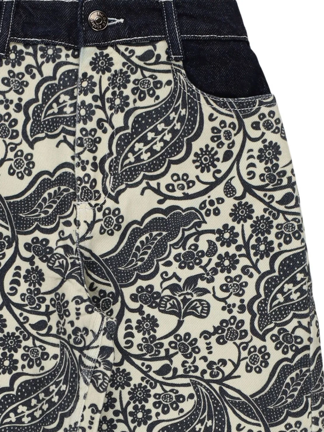 Pantaloni in drill di cotone stampato