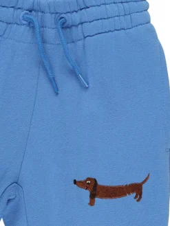 Pantaloni in felpa di cotone biologico con ricamo