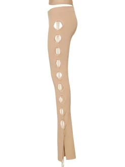 Pantaloni in maglia a costine con cutout