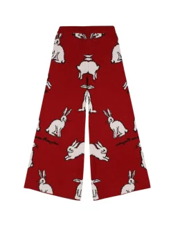 Pantaloni in maglia di misto viscosa con stampa