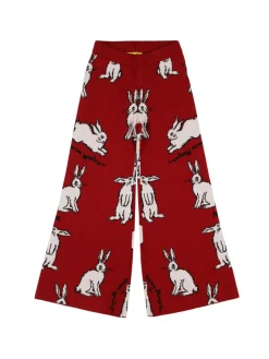 Pantaloni in maglia di misto viscosa con stampa