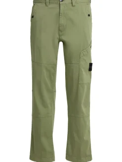 Pantaloni in raso di cotone stretch