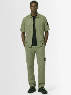Pantaloni in raso di cotone stretch