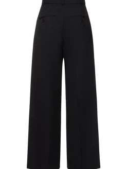 Pantaloni larghi in gabardina con cintura